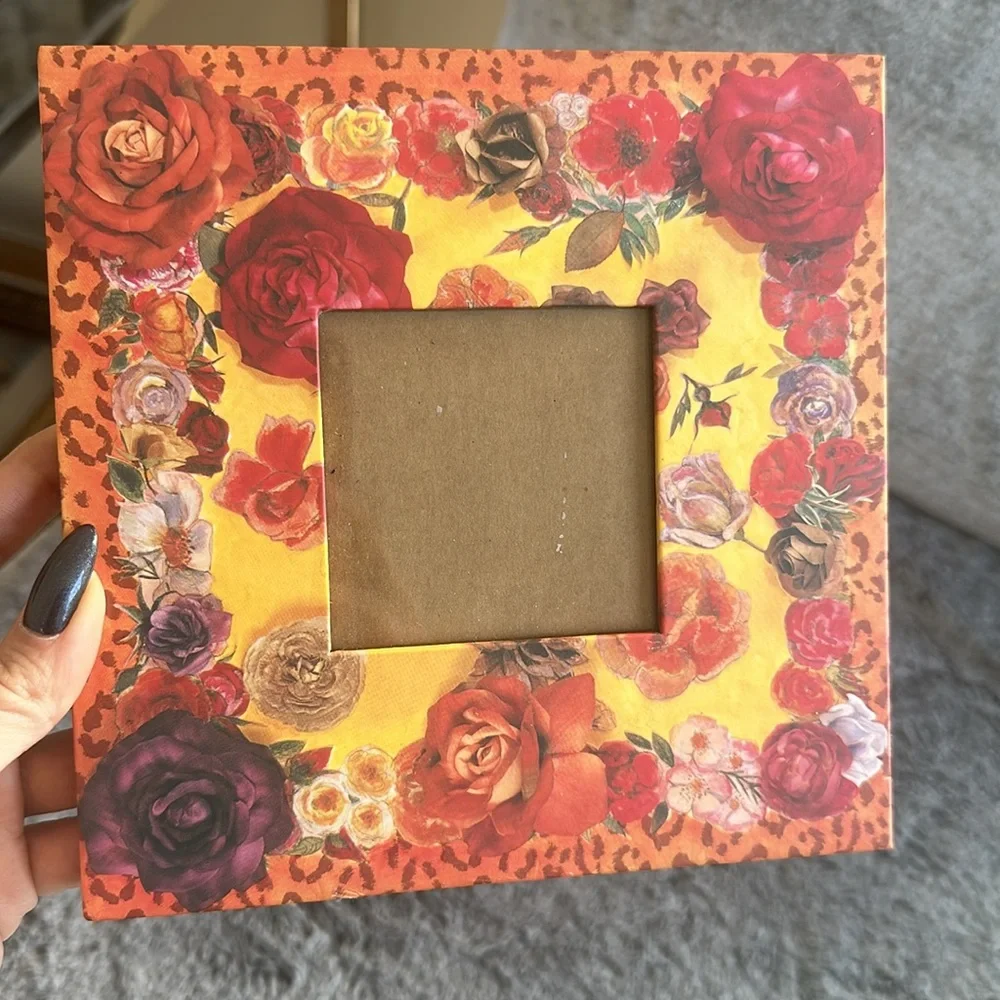 Floral and leopard frame